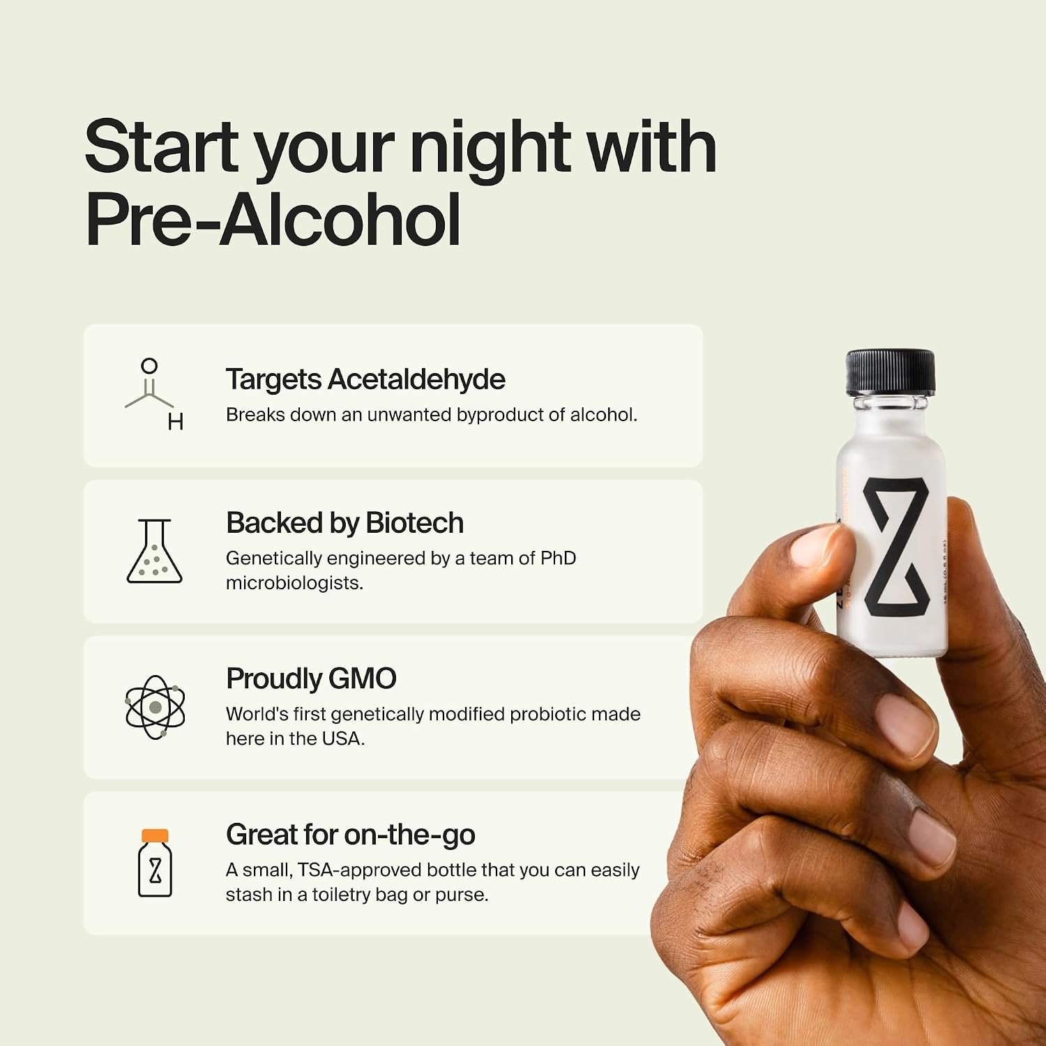 ZBiotics — Feel Better After Drinking, Wake Up Refreshed, Science-Backed, Patented Probiotic, Travel-Friendly, 3-Pack of 0.47 Fl Oz Bottles - Image 7