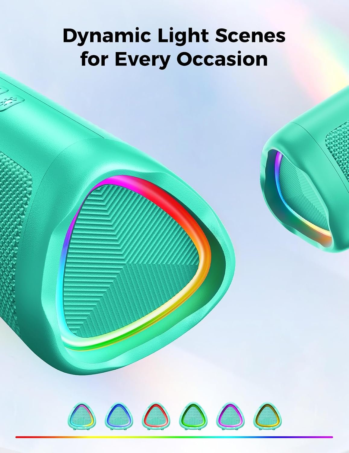 Bluetooth Speaker, 20W HD Sound, Portable Wireless, IPX5 Waterproof, Up to 24H Playtime, TWS Pairing, for Home/Party/Outdoor/Camping/Beach Essentials, Electronic Gadgets, Birthday Gift (Teal) - Image 3
