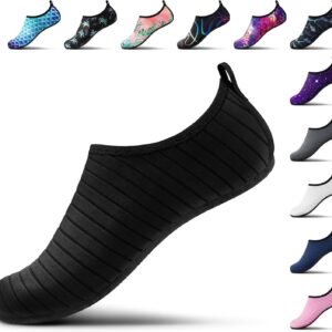 SEEKWAY Water Shoes Women Men Adult Quick-Dry Aqua Socks Barefoot Non Slip for Beach Swim River Pool Lake surf Black SK002(U)