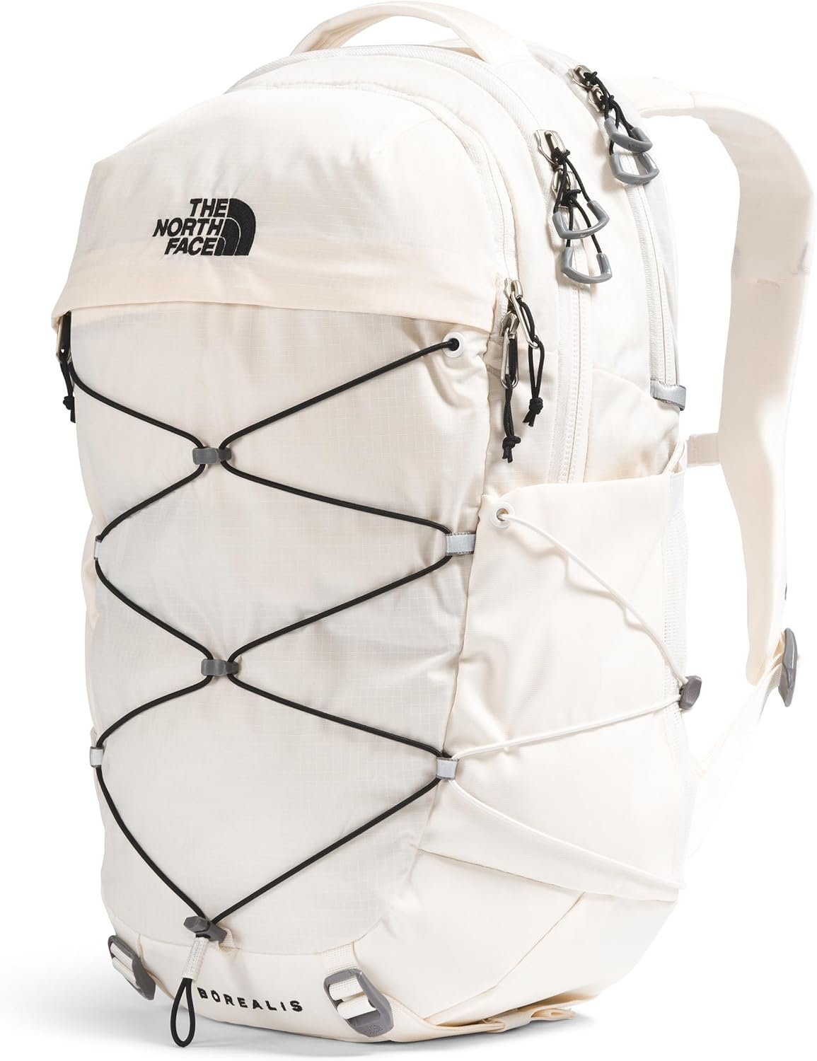 The North Face Women's Borealis Backpack, Gardenia Wht/Blk-NPF, OS | Everyday Travel Bag, Laptop Sleeve, Reflective Details - Image 2