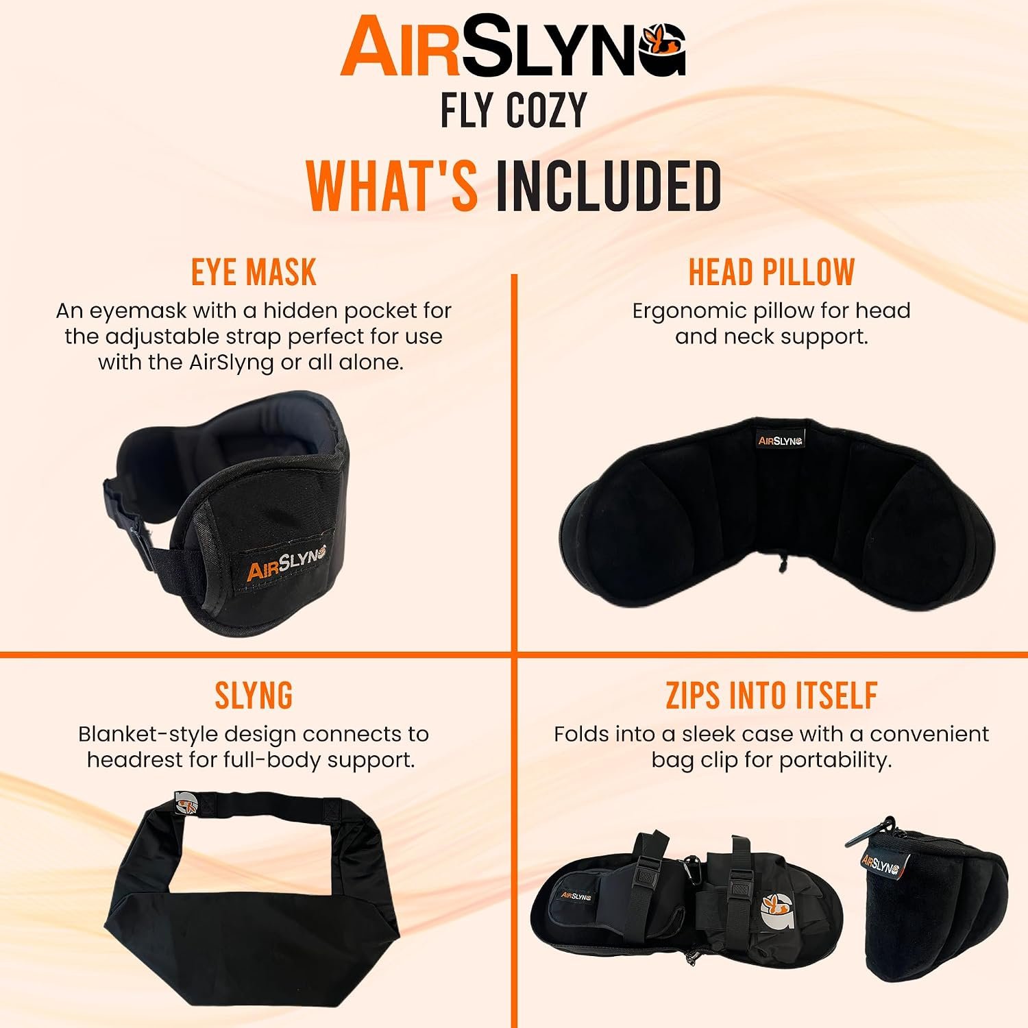 3-in-1 Airplane Sleep Support System - Integrated Plane Sleeping Accessories with Memory Foam Long Haul Flight Pillow, Adjustable Travel Eye Mask, and Blanket-Like Body Sling - Fits in Carry On - Image 8