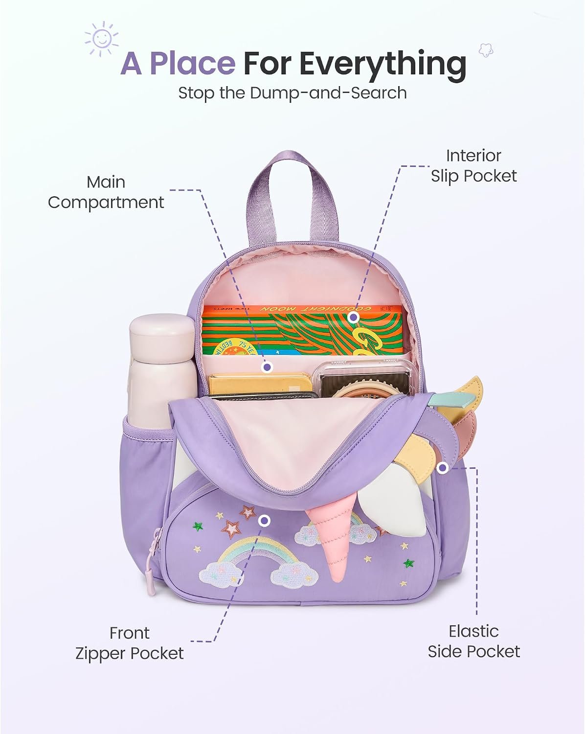 LOVEVOOK Toddler Backpack for Kids 3-5, Preschool Kindergarten Backpack | Lightweight Cute Daycare Bag - Image 6