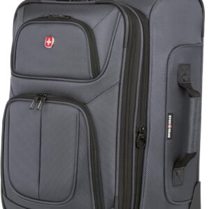 SWISSGEAR Sion Carry-On Spinner Luggage, Softside Expandable, Lightweight Suitcase, Dark Grey, 22.75-Inch