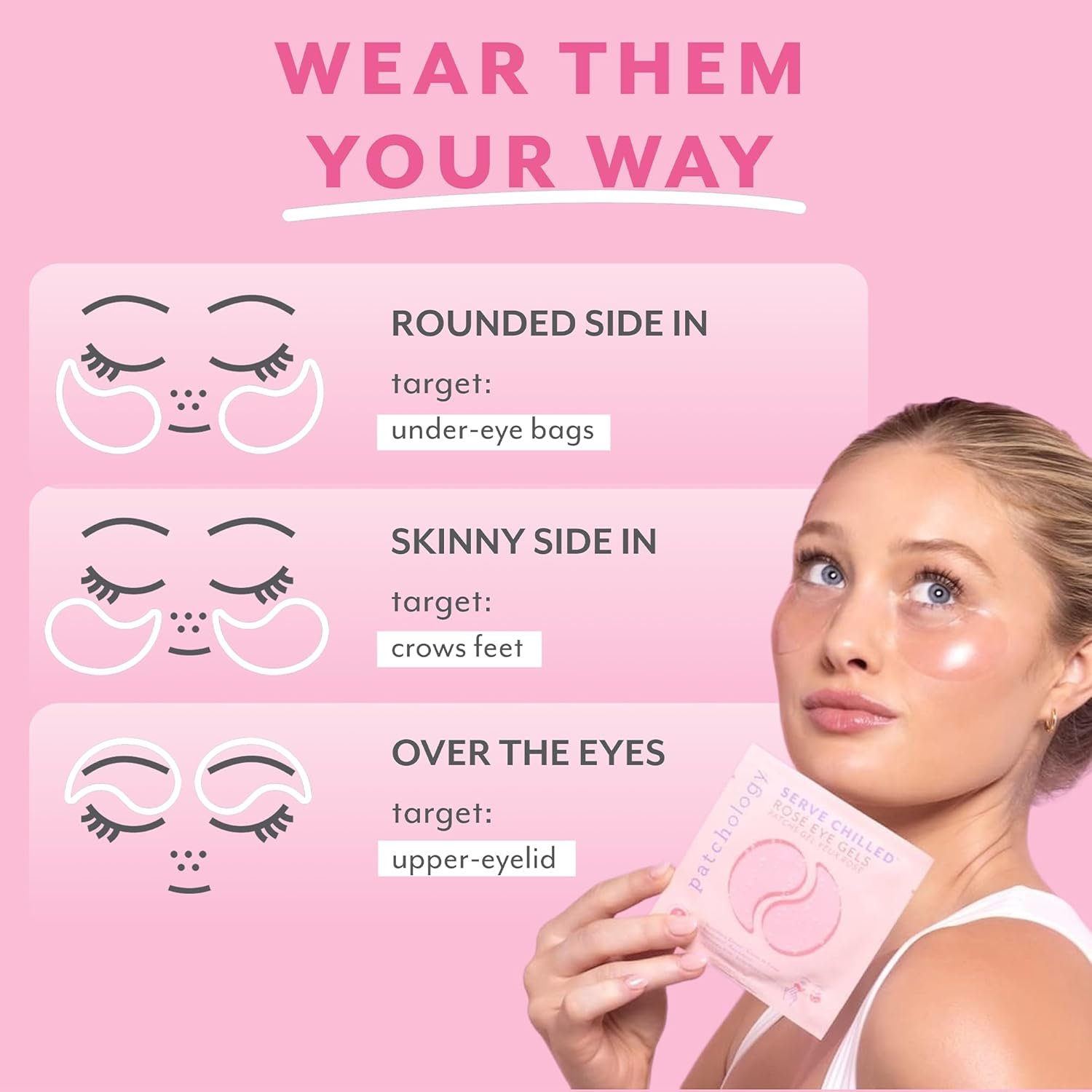 Patchology Rosé Under Eye Patches for Puffy Eyes & Dark Circles | 5pk. | Puffiness & Anti Wrinkle Patches Hydrating Eye Masks for a Radiant Look | Hyaluronic Acid & Antioxidants - Image 4