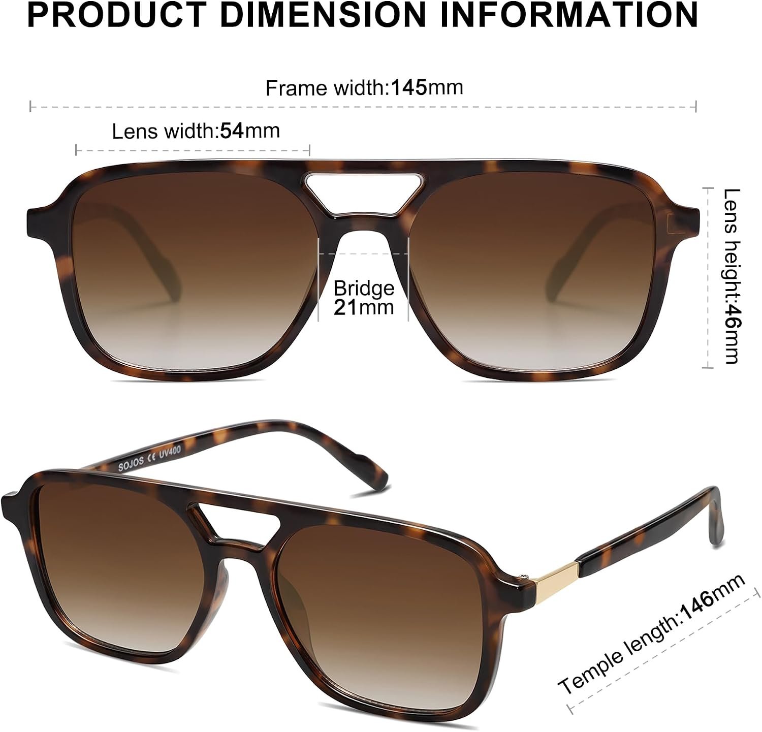 SOJOS Retro Aviator Sunglasses Womens Mens,Trendy Rectangle Shades SJ2202 | Polit UV400 Protection Women Sun Glasses,Y2K Cute Thin Slim Frames,Daily Wear,Outdoor,Driving,Travel Beach Essentials - Image 5