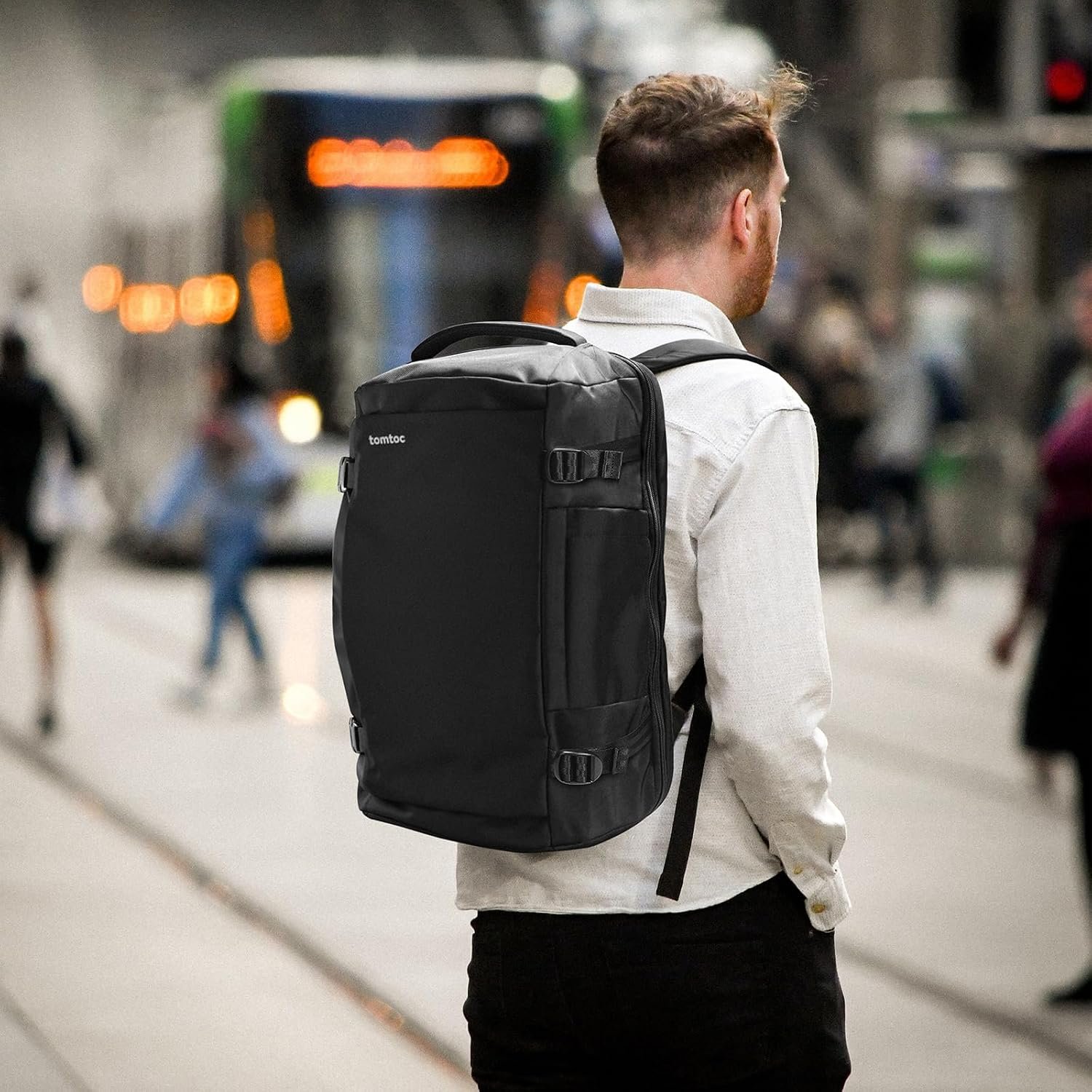 tomtoc Travel Backpack, TSA Carry On/Personal Item Bag Flight Approved | 28/40L Carry on Luggage Backpack for Men Women, PFAS Free, Water-resistant Business Airplanes Rucksack for Travel Essentials - Image 8