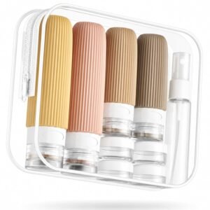 Mrsdry 16 Pack Travel Bottles Set, TSA Approved Leak Proof Silicone Squeezable Containers for Toiletries, Refillable Travel Accessories for Conditioner, Shampoo, Lotion & Body Wash Accessories