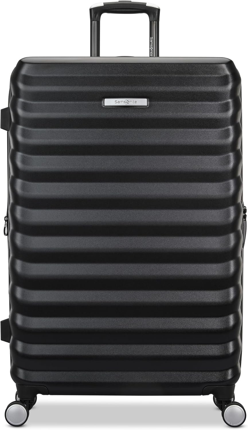Samsonite Hard-Sided 28-Inch Lightweight Checked Large Expandable Element Suitcase: Durable, 360° Spinner Wheels, Adjustable Telescopic Handle, TSA-Approved Lock - Alpine Black - Image 4