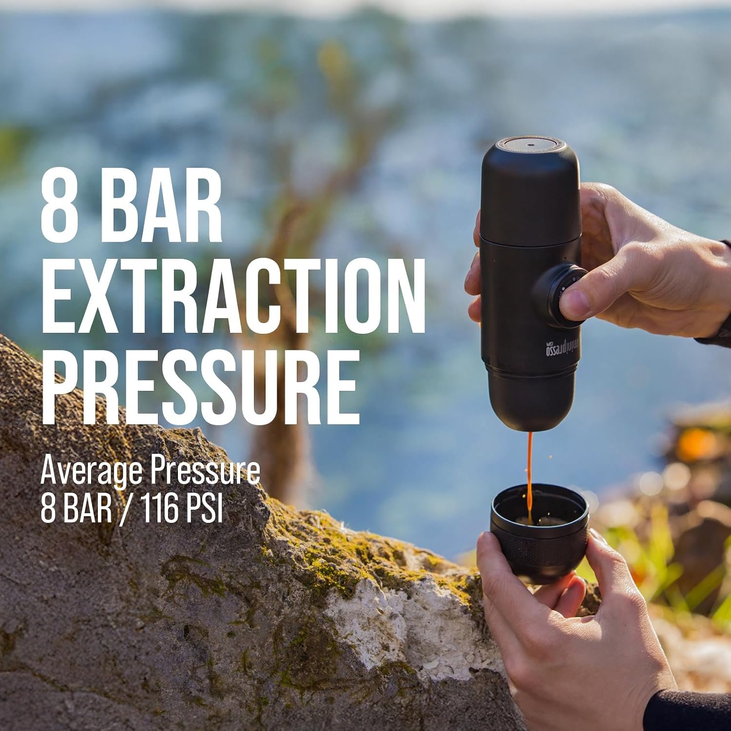 Wacaco Minipresso GR, Portable Espresso Machine, Compatible Ground Coffee, Hand Coffee Maker, Travel Gadgets, Manually Operated, Perfect for Camping, Hiking - Image 6