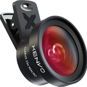 Xenvo Pro Lens Kit for iPhone and Android, Macro and Wide Angle Lens with LED Light and Travel Case Black