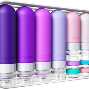 20 Pack Travel Bottles for Toiletries, Original Patented, TSA Approved Travel Size Containers, Leak Proof Silicone Shampoo and Conditioner Bottles Women & Men, Airplane Cruise Essentials, Purple