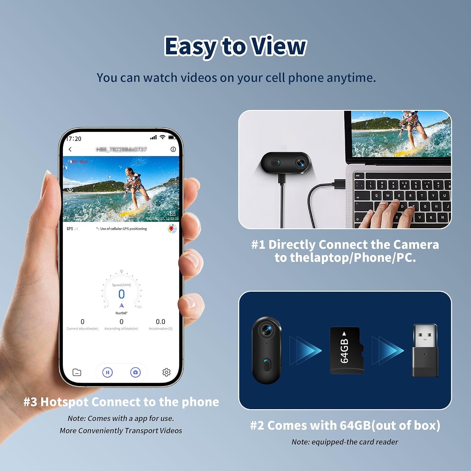 4K Thumb Action Camera with Memory Card Mini Body Camera WiFi Magnetic Clip Wearable Hands-Free Recording POV Camera Waterproof case Mount Anywhere for Sports Vlogging Cycling (DarK Black, 128, GB) - Image 6