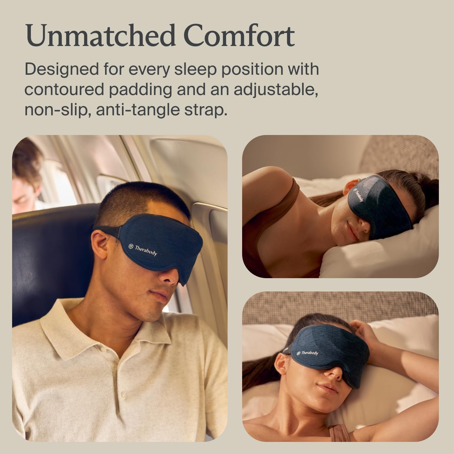 TheraGun Therabody Sleep Mask Ultra-Comfortable, 100% Blackout Sleep Eye Mask with Gentle Eye Massager Vibration for Stress Relief, Headache Relief & Self Care - Facial Massager for Women & Men - Image 6