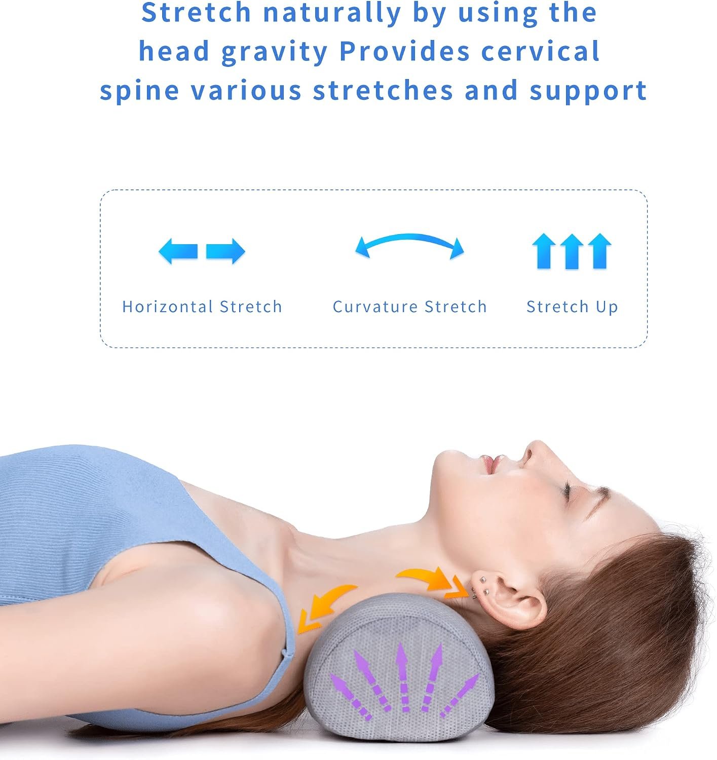 Bespilow Small Neck Roll Pillow for Sleeping, Neck Pillows for Pain Relief | Travel Cervical Support Pillow for Bed Sleep, Round Contour Memory Foam Bolster for Back Sleepers, Breathable Cover, Odorless - Image 3