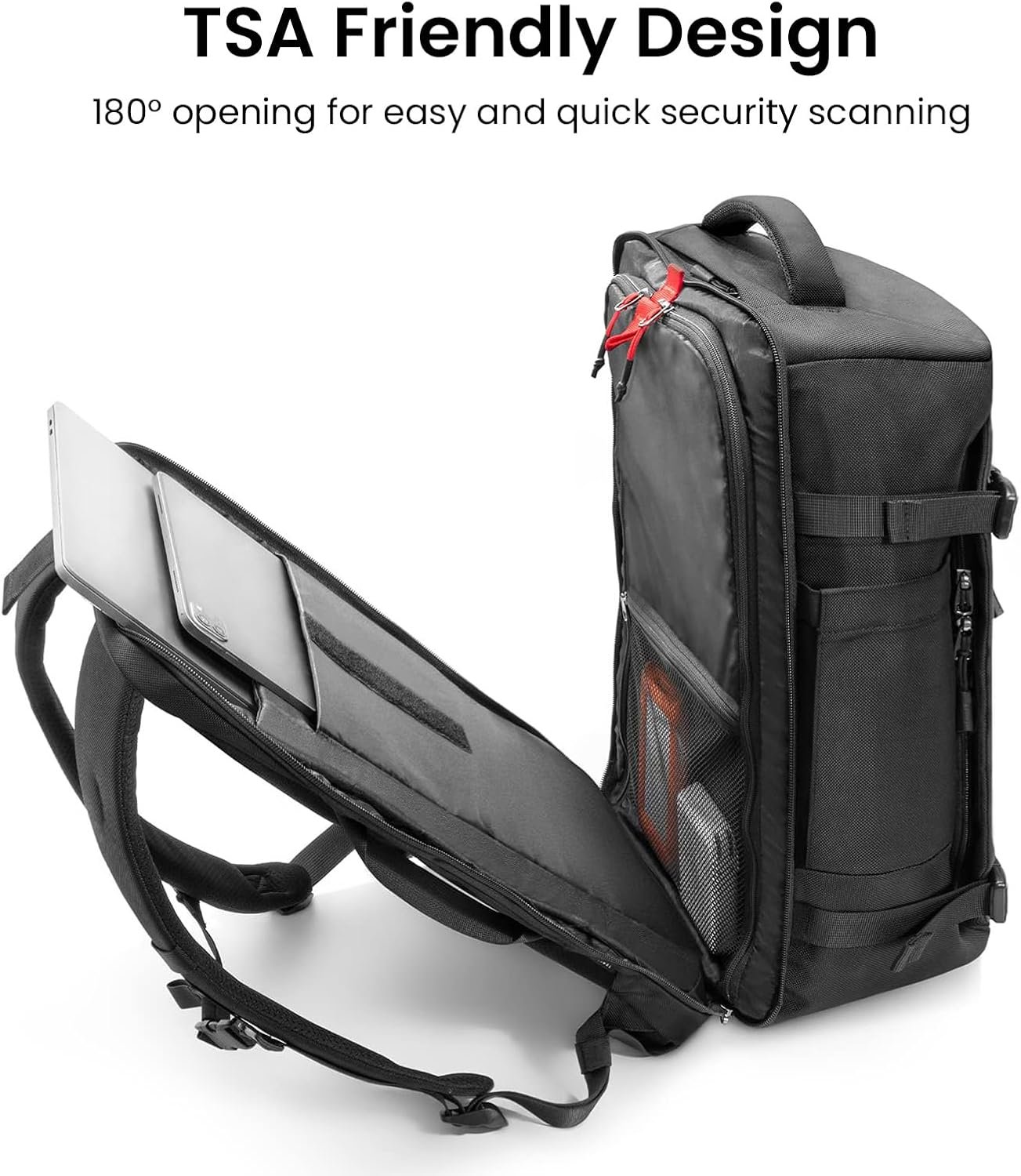 tomtoc Travel Backpack, TSA Carry On/Personal Item Bag Flight Approved | 28/40L Carry on Luggage Backpack for Men Women, PFAS Free, Water-resistant Business Airplanes Rucksack for Travel Essentials - Image 3