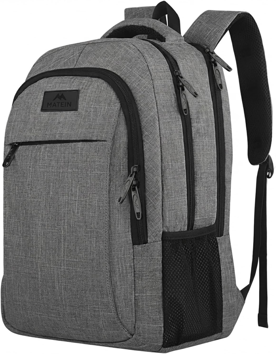 MATEIN Travel Laptop Backpack, 15.6 Inch College School Computer Bag, Grey | Slim Sturdy Business Daypack, Anti Theft Bookbag, Water Resistant, Gift for Men & Women, Personal Item Bag, Mochilas - Image 9