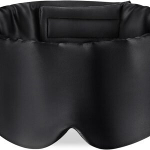 Zenssia 100% Mulberry Silk Sleep Mask Eye Mask for Men and Women, Black | Larger Size, Sleeping Mask, Adjustable Headband, Ear Protection, Soft Breathable, For travel, naps, improved sleep quality.