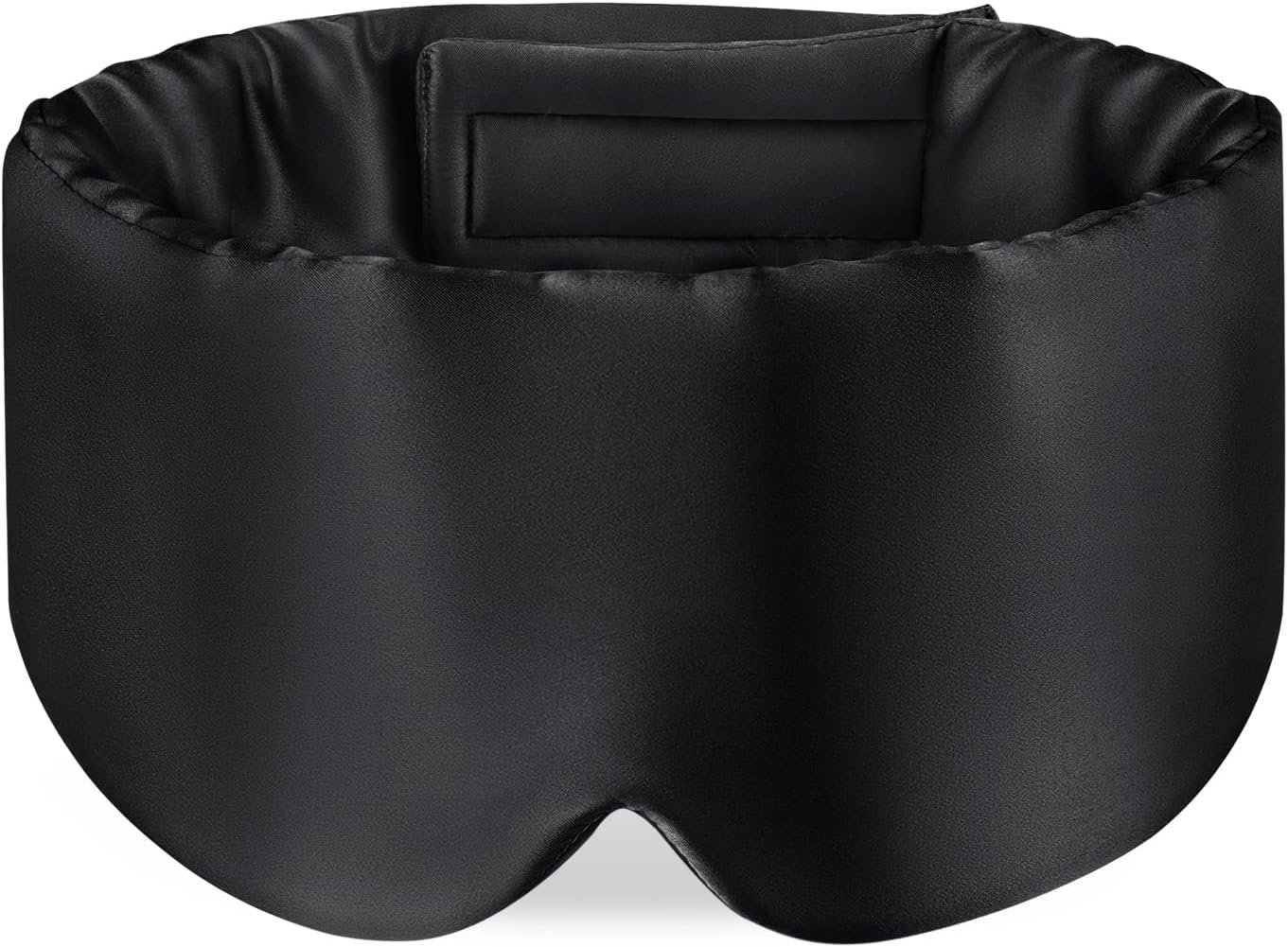 Zenssia 100% Mulberry Silk Sleep Mask Eye Mask for Men and Women, Black | Larger Size, Sleeping Mask, Adjustable Headband, Ear Protection, Soft Breathable, For travel, naps, improved sleep quality.