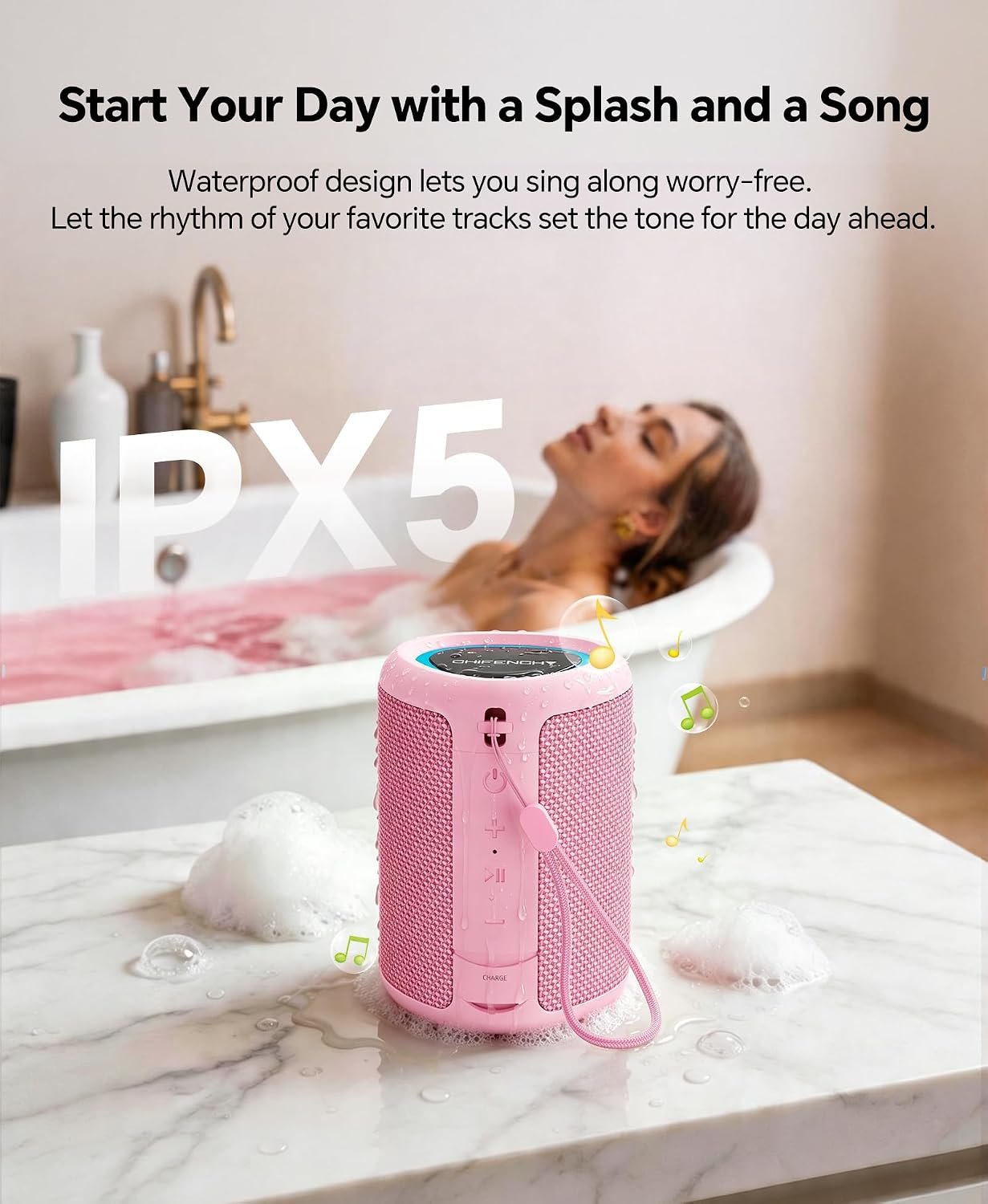 Portable Bluetooth Speaker Beach Essentials: Powerful Crystal Clear Sound/Dynamic Light/IPX5 Waterproof/All Day Playtime/Wireless BT 5.3/TWS Paring, Dad Gifts, Outdoor|Travel|Camping|Pool Accessories | Powerful HD Sound,Dynamic Light,All Day Playtime,Wireless BT 5.3,TWS Pairing,Travel|Camping|Pool Accessorie,School Supplies - Image 5