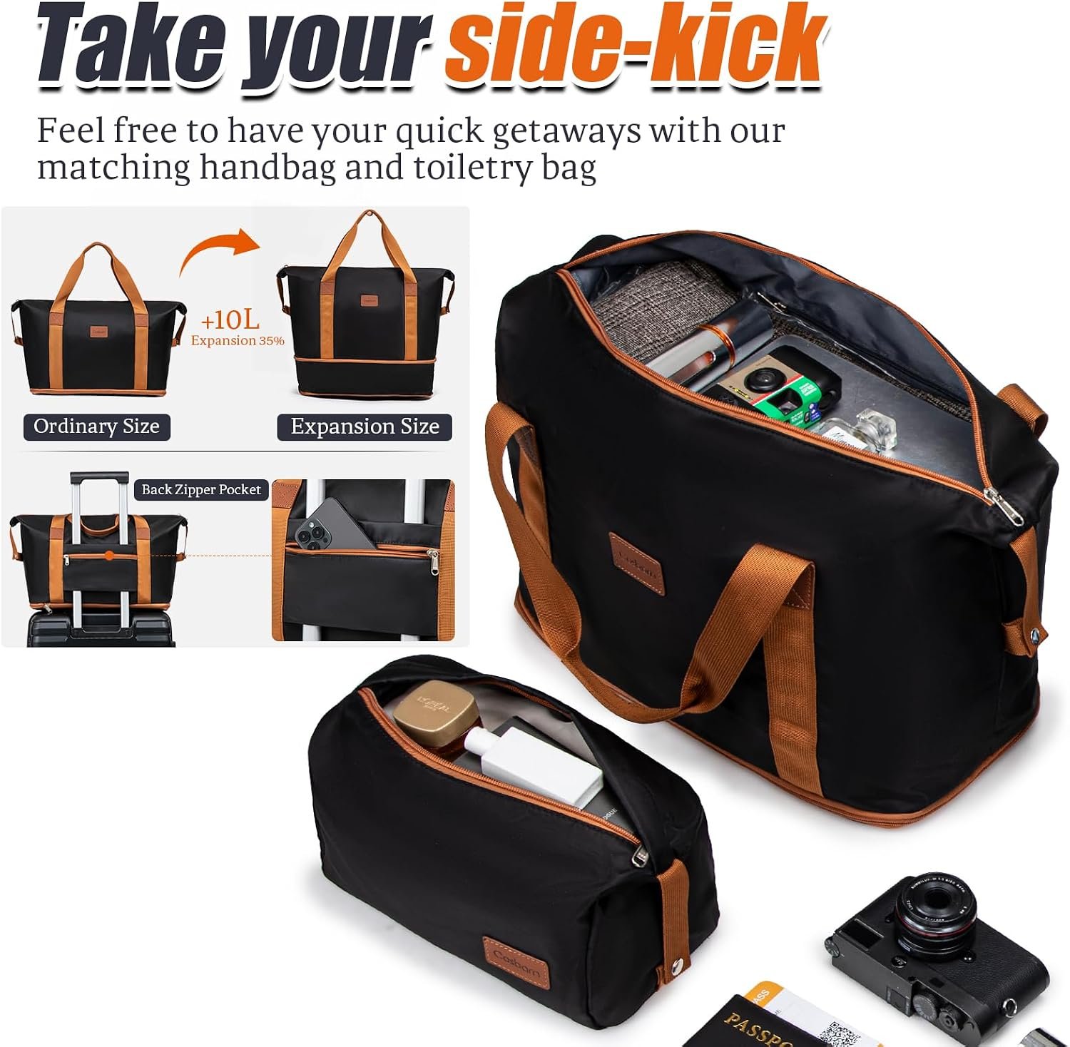 Cosbarn Luggage Sets Hardshell 5 Piece Durable Suitcases with Wheels | 20/24/28 Inch ABS Suitcase Set, Hardside Carry-on, Lightweight, Space-Saving, Checked Family Travel - Image 5