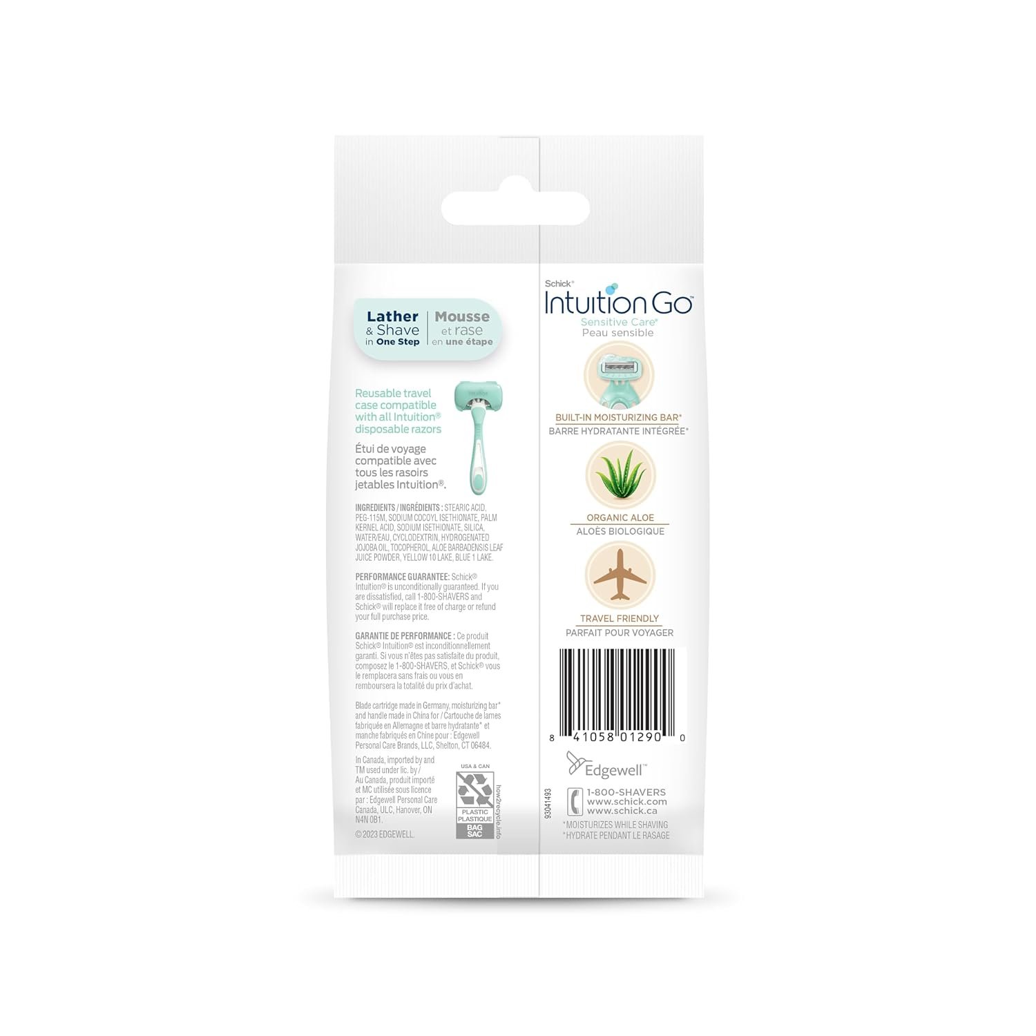 Schick Intuition Go Disposable Razor for Sensitive Skin, 1ct, Razors Sensitive Skin, Women’s Disposable Razors with Organic Aloe, Travel Razor - Image 8