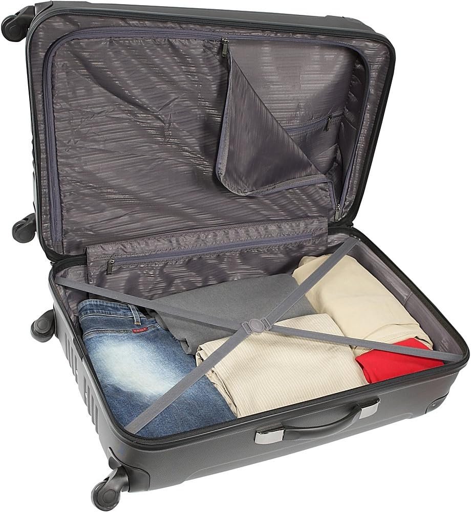 Kenneth Cole REACTION Out of Bounds Lightweight Hardshell 4-Wheel Spinner Luggage, Rose Gold, 28-Inch Checked - Image 2