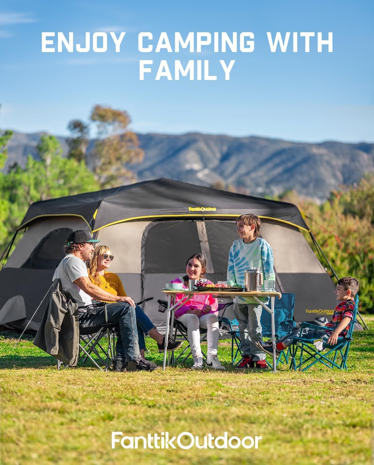 FanttikOutdoor 4/6/8/10 Person Instant Tent for Camping Setup in 60s | Camping Tent with Rainfly & Windproof, Portable Instant Cabin Tent with Carry Bag for Family Camping & Hiking - Image 7