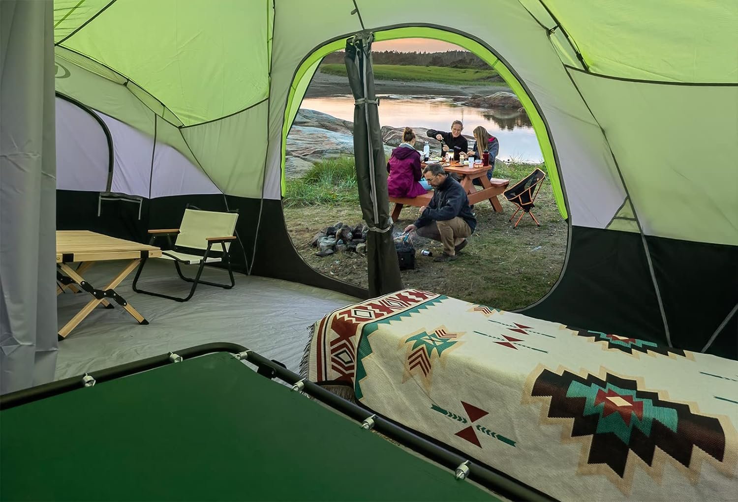 UNP 10 Person Tents for Camping Family Outdoor Camping Tent | 2 Rooms with Rainfly, Waterproof 5 Large Mesh Windows Size 18ft x 9ft x78in - Image 3