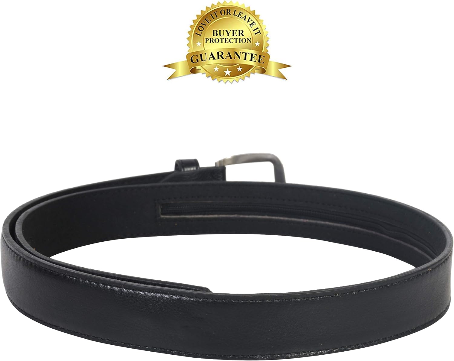 Men's Black Leather Money Belt Sizes 32 Through 64 - Image 7