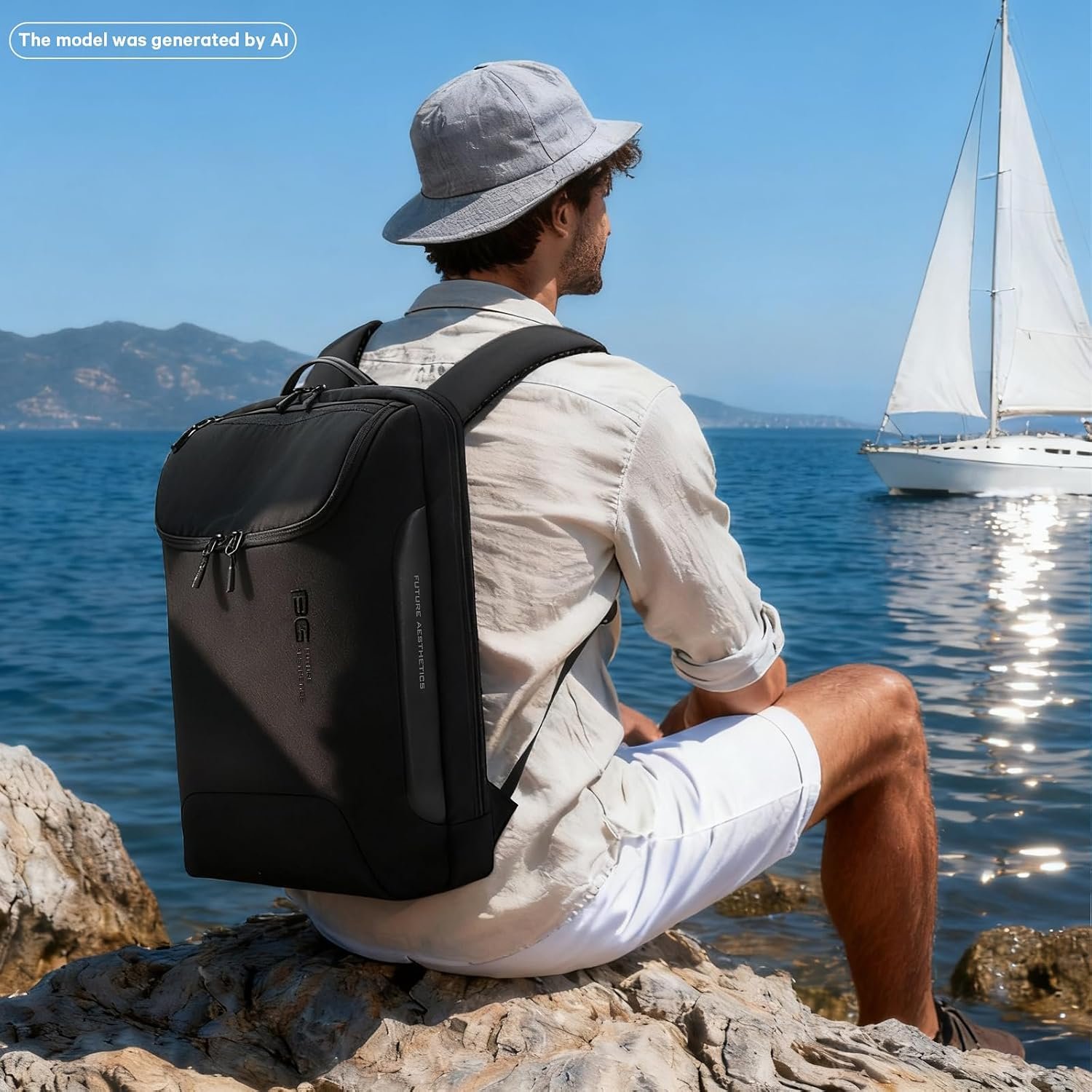 BANGE 15.6 Inch Laptop Backpack for Men and Women, Business Travel Backpack, Waterproof Lightweight Computer Bag for Office, Commuter & Outdoor Sports - Image 8