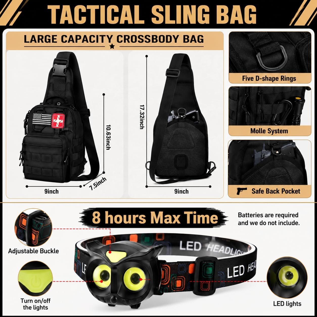 Survival Kit, 294 Pcs Survival Gear Emergency Supplies First Aid Kit | Emergency Survival Kit Camping Essentials Hiking Gear Bug Out Bag, Gifts for Men Dad - Image 2