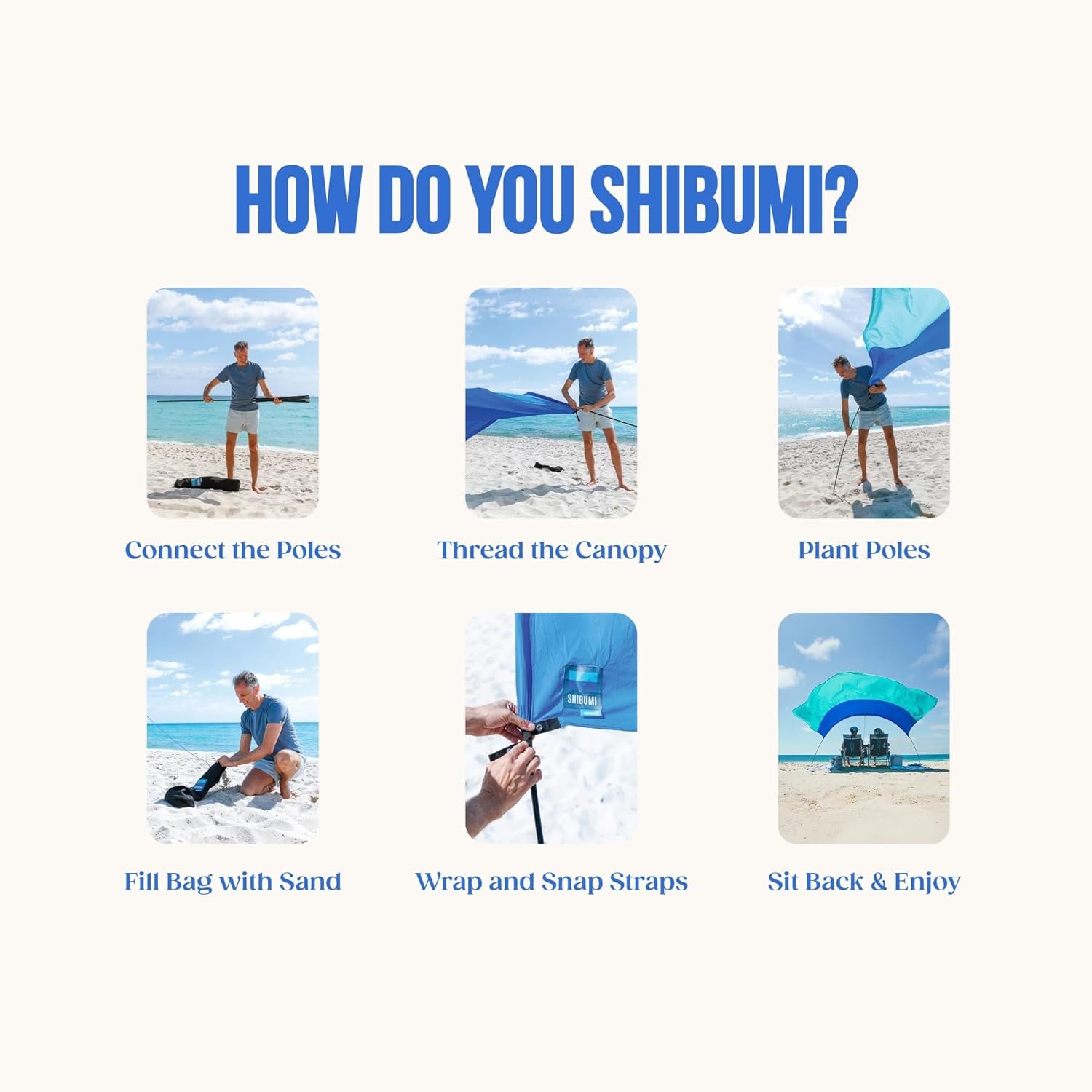 Shibumi Shade Quiet Canopy Version | Beach Tent | Sets Up in 3 Mins | 150 Sq. Ft. of Shade for up to 8 People | Includes Wind Assist | UPF 50+ Sun Protection - Image 2