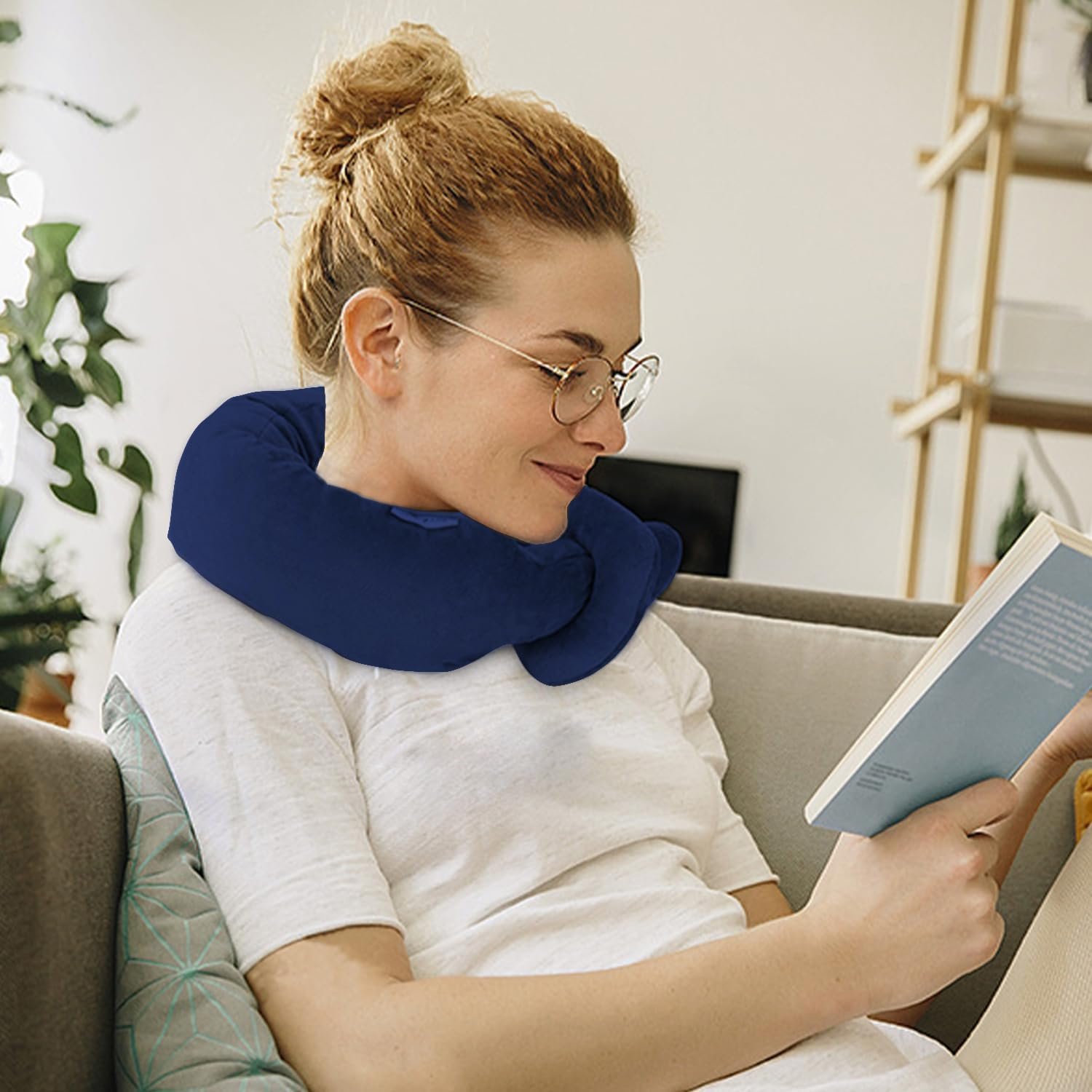 Wireless Travel Pillow,Vibration Neck Pillow,Airplane Massage Pillow | Battery powered,One-click Operation,Comfortable and Soft Neck Support for Airplane - Image 3