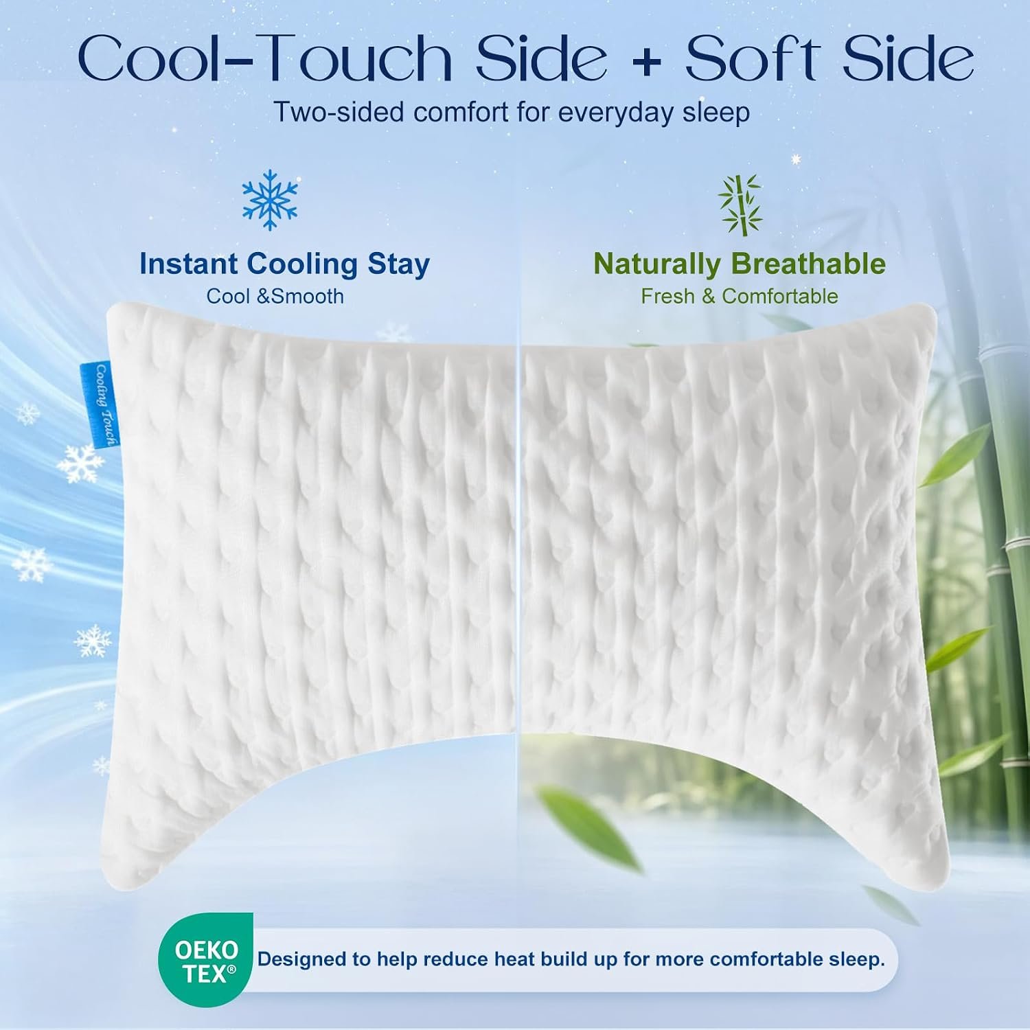 Side Sleeper Pillows for Neck & Shoulder Comfort - Ergonomic Curved Crescent Design, Adjustable Shredded Memory Foam, Cooling & Soft Cover, Extra Fill Included, Queen Size - Image 7