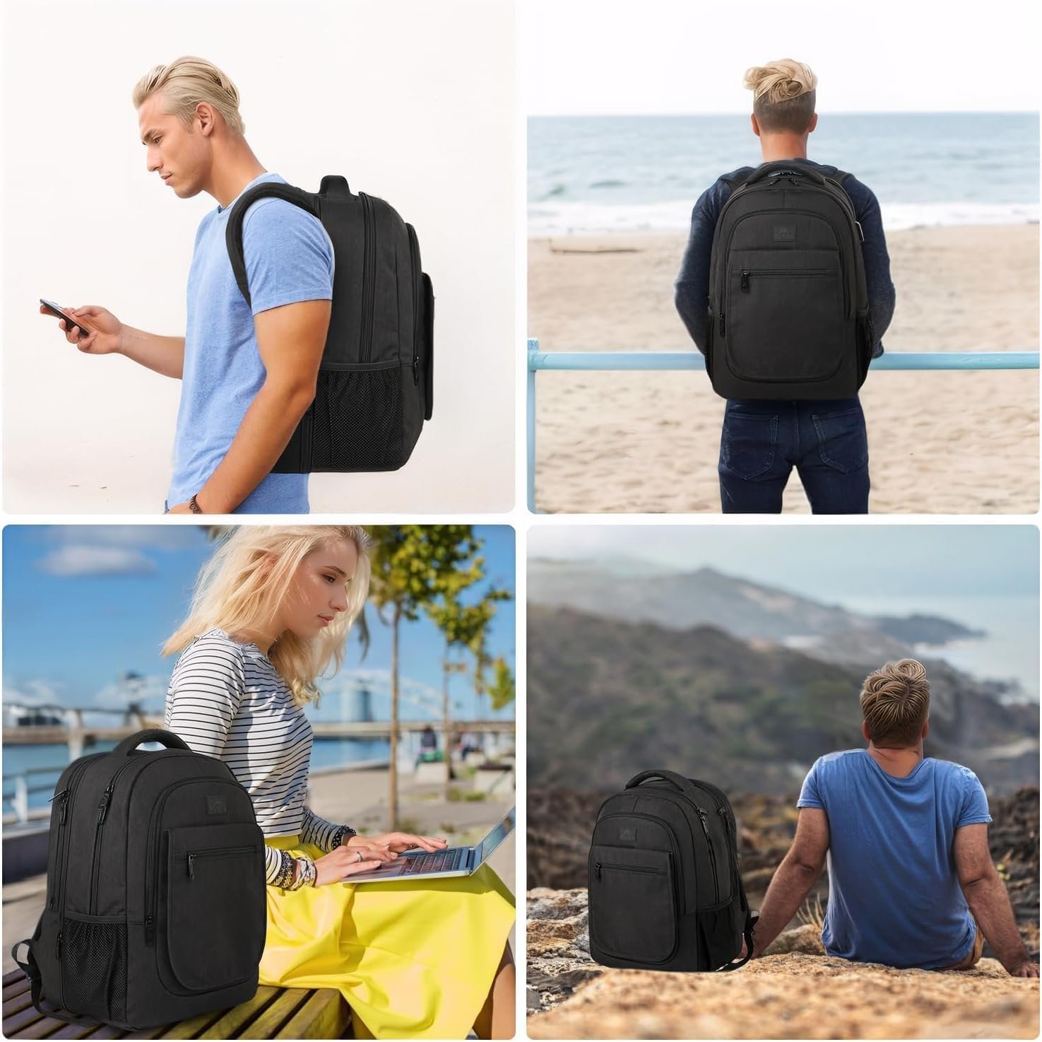 MATEIN College Large Travel Backpack, TSA Expandable Laptop Backpack | 43L College Computer Bag, Fit 17.3 Inch Laptop, Water Resistant Design, Lightweight Carry on, Sturdy, Spacious, Black - Image 7