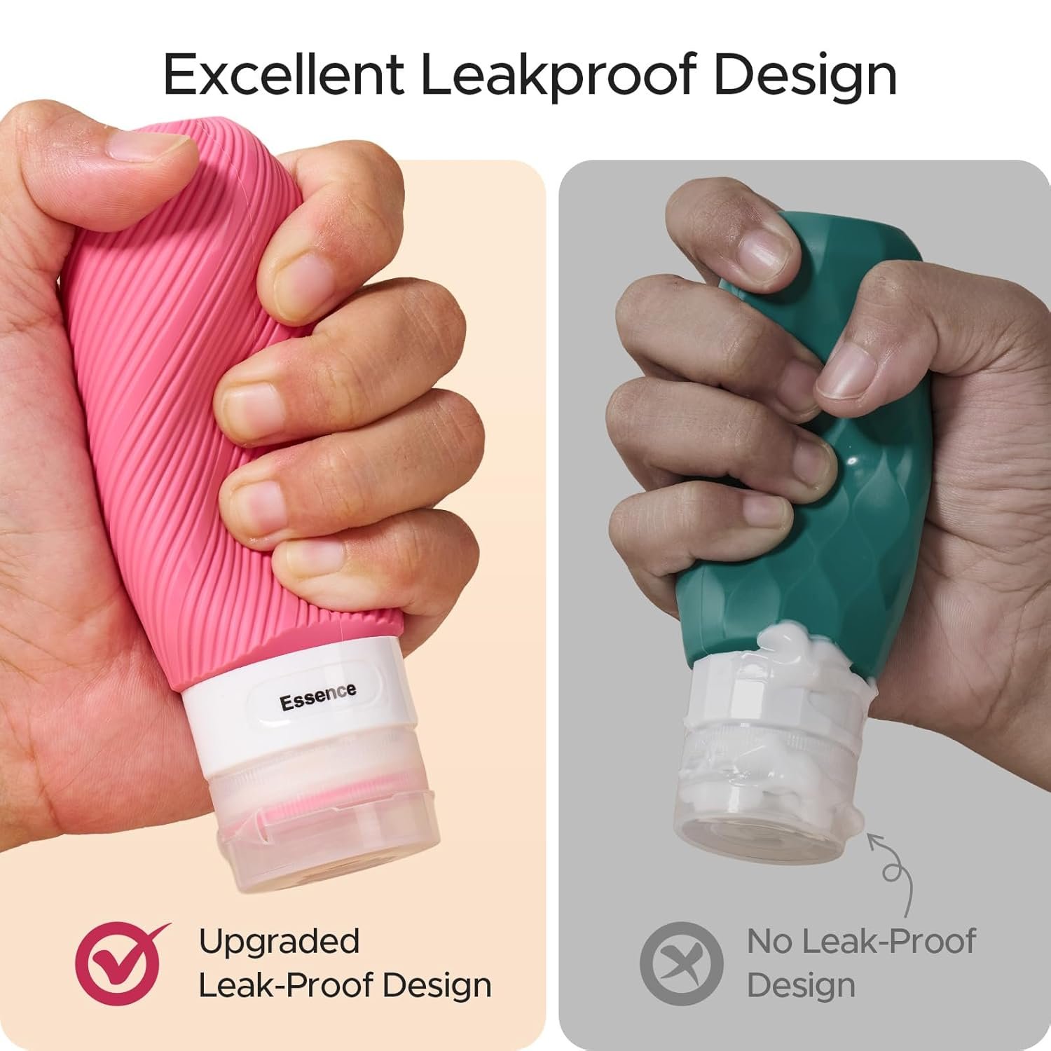 LitBear 23 Pack TSA Approved Travel Bottles for Toiletries, Leak Proof | 3 oz Refillable Travel Size Containers Kit with Silicone Squeezable Bottles Jars for Shampoo Lotion Conditioner, in Clear Bag - Image 3