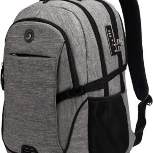 SHRRADOO Travel Laptop Backpack for Men Women, College High Schoolbag | Anti Theft Backpack with Combination Lock, Carry On Flight Approved, Fit 17 Inch Laptop, Bookbag School Backpack,Work Daypack
