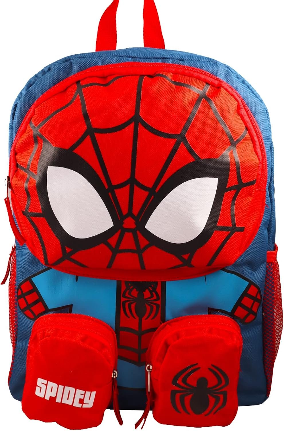 Spiderman Backpack for School Bundle w/ 16" Deluxe Bookbag for Boys | Large Durable Spider-Man School Bag w/ 4 Zip Pockets Plus Water Bottle, Stickers, More - Spider Man School Supplies - Image 3