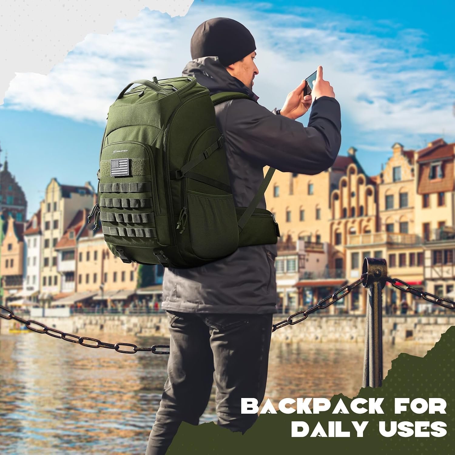 Maelstrom Tactical Backpack for Men, Water Resistant 40L Military Bag | Molle System, 900d Polyester, Laptop Pocket, Load Compression, Tripod Straps, For Hunting, Travel, Hiking,Gym, Camping - Image 8