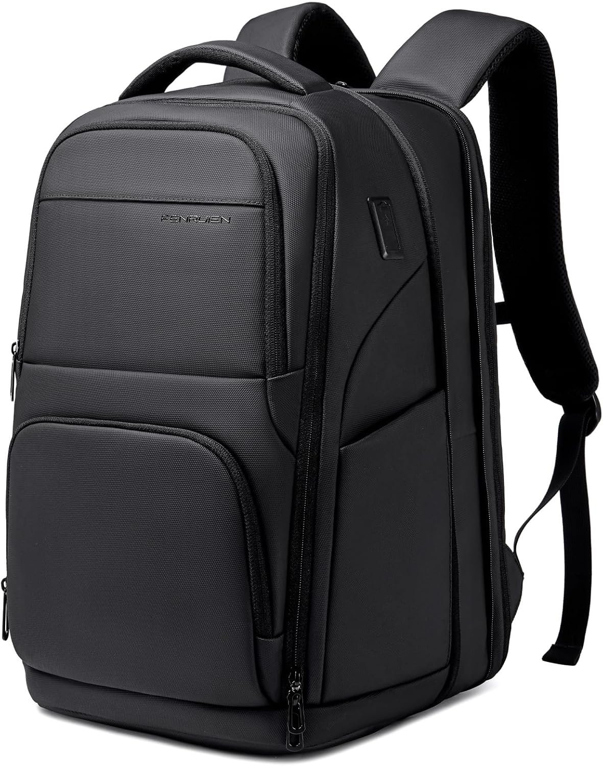 FENRUIEN Expanded Laptop Backpack for Men, TSA-Friendly Travel Backpack with USB Charging Port, Anti-Theft Business Work Pack, Water-Resistant Fits 15.6”Laptop for Weekender
