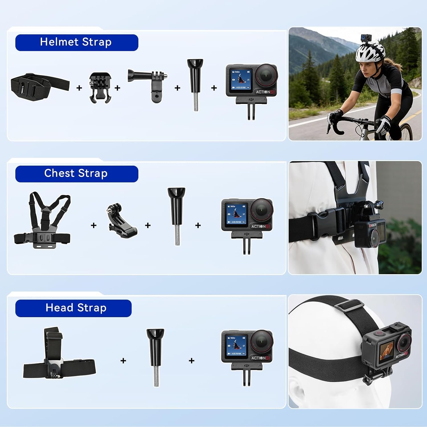 DJI Osmo Action 5 Pro Waterproof Action Camera Bundle, 1/1.3" Sensor | 4K/120fps Video, 47GB Built-In Storage, Original Standard Combo + 58-in-1 Accessory Kit + 2 Extra Batteries + Extra 64GB Card - Image 4