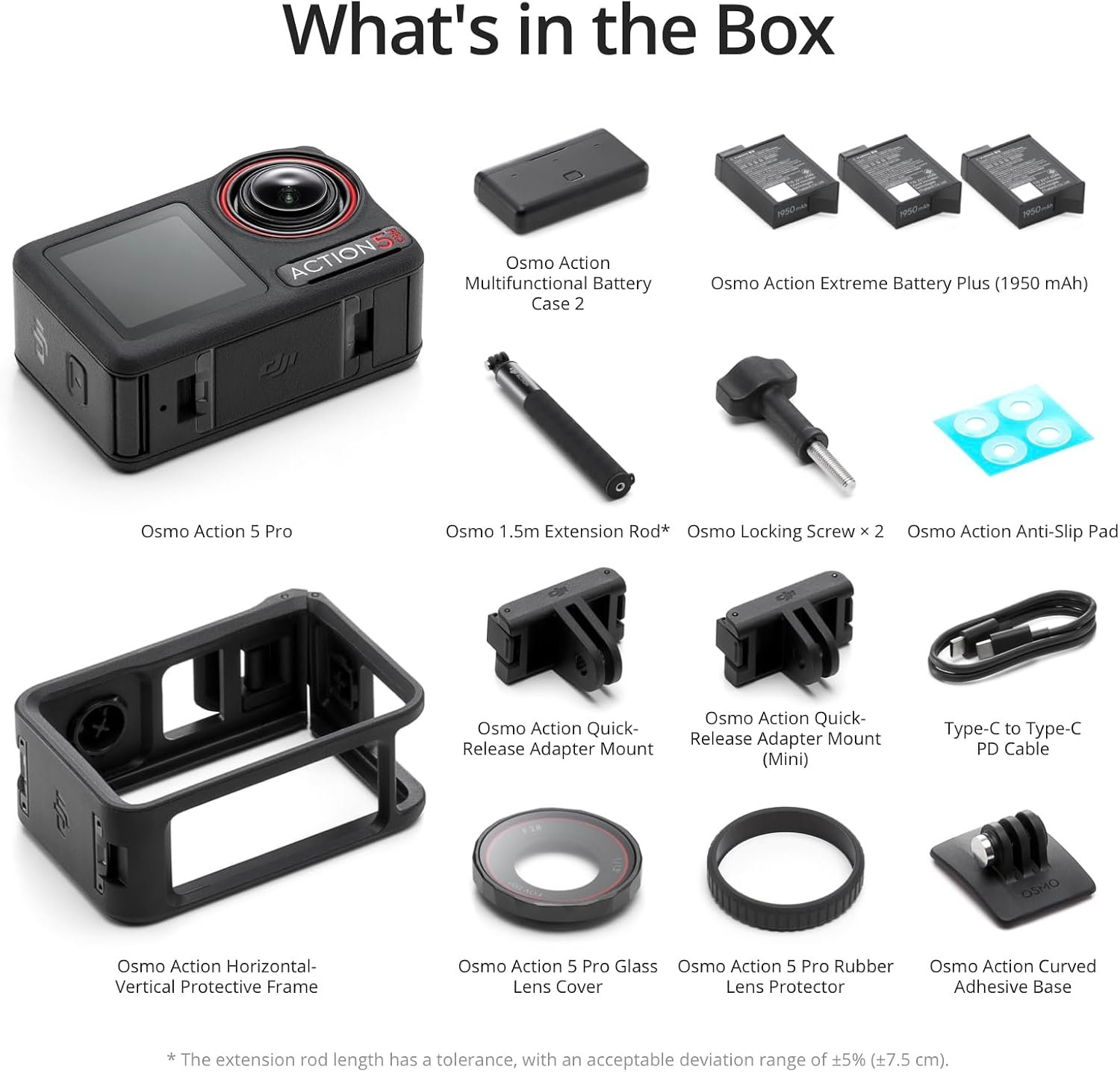 DJI Osmo Action 5 Pro Adventure Combo, Waterproof Action Camera | 1/1.3" Sensor, 4K/120fps Video, Subject Tracking, 12h Extended Battery Life w/ 3 Batteries, 1.5m Extension Rod, Battery Case - Image 5