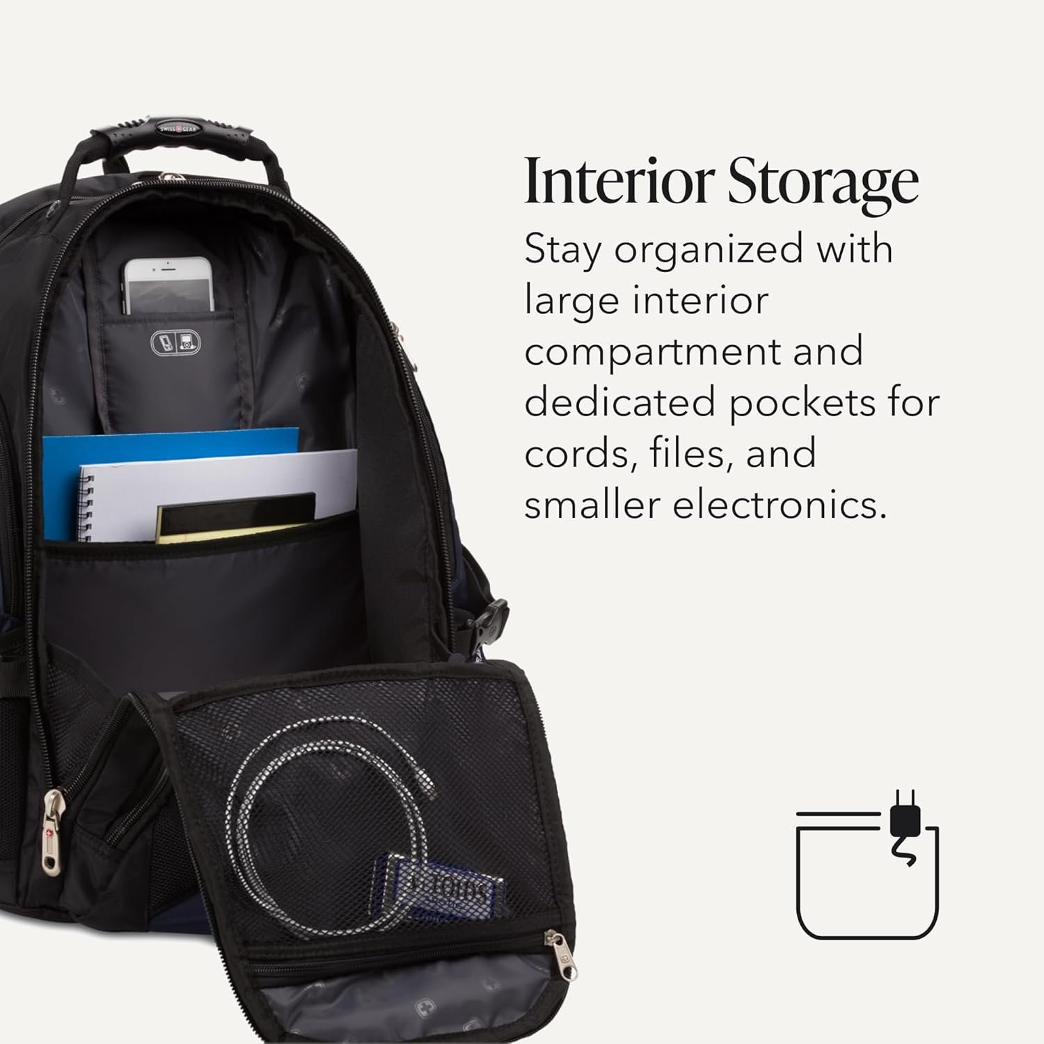 SwissGear 1900 ScanSmart Laptop Backpack, Fits Most 17-Inch Laptops, TSA-Friendly Lay-Flat Design, RFID Protection, and Tablet Pocket, Black, 31L, 18.5-Inch - Image 5