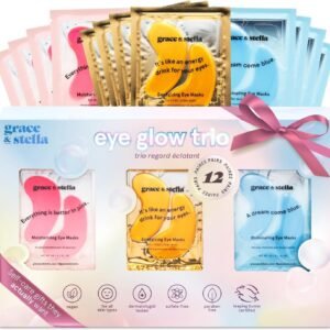 grace & stella Under Eye Patches Eye Masks for Puffy Eyes and Dark Circles | Gifts for Women, Bridesmaids, Birthdays, Bachelorette Party, Self Care Gifts for Women - Vegan Cruelty-Free (12 Pairs)