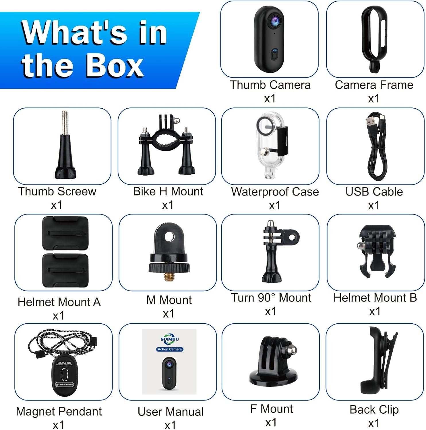 i3 4K Thumb Action Camera, Tiny Size, Mount Anywhere, Small Body Camera | with 64G Card, Spring Clip, Portable Vlogging, Hands-Free POV Recording, Helmet Cam for Cycling, Motorcycle - Image 9