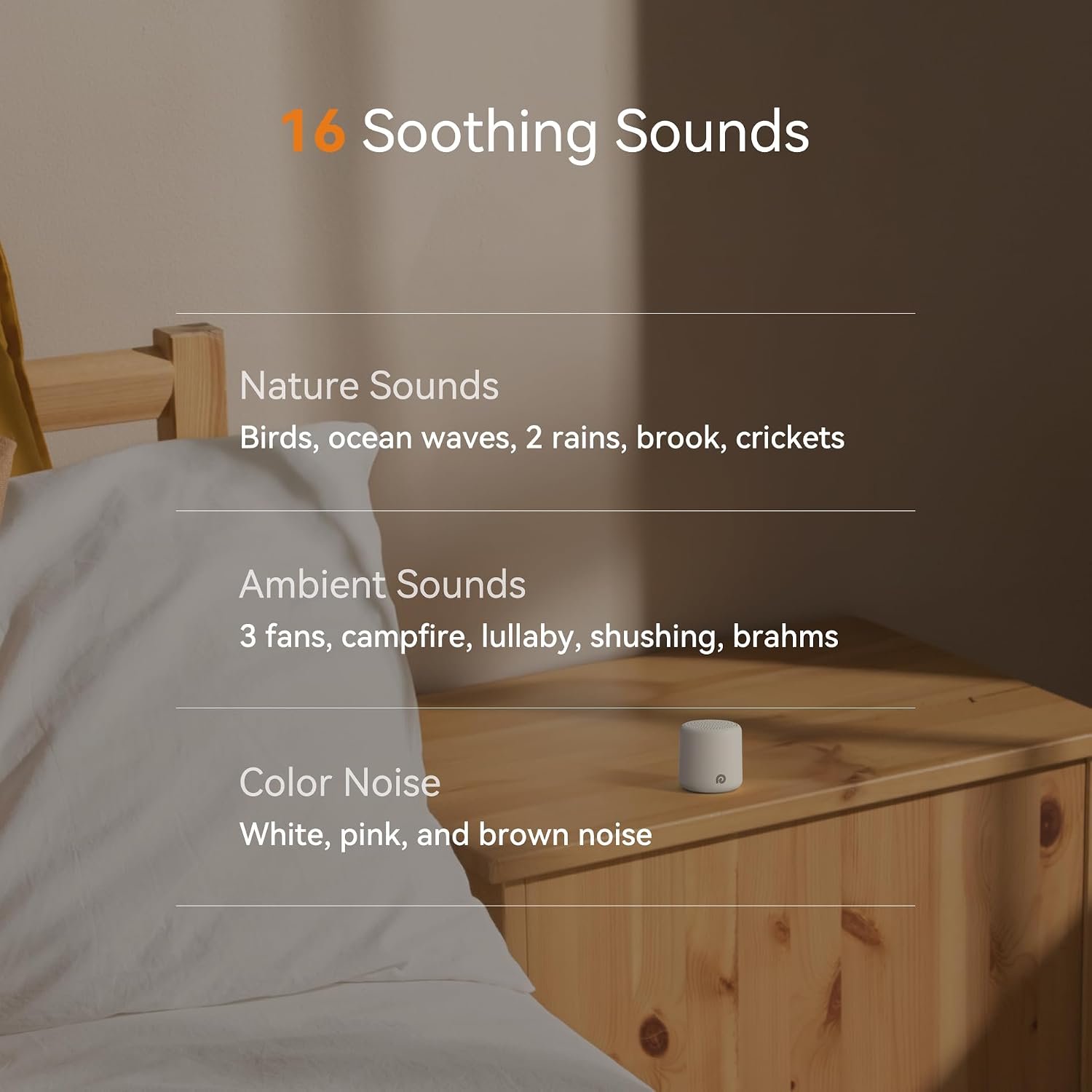 Dreamegg Portable White Noise Machine, 1000mAh Battery, Travel Sleep, Cream | Egg-Sized, 16 Sounds, USB-C, Timer, Baby & Adults, Office Privacy, Gift Use - Image 4