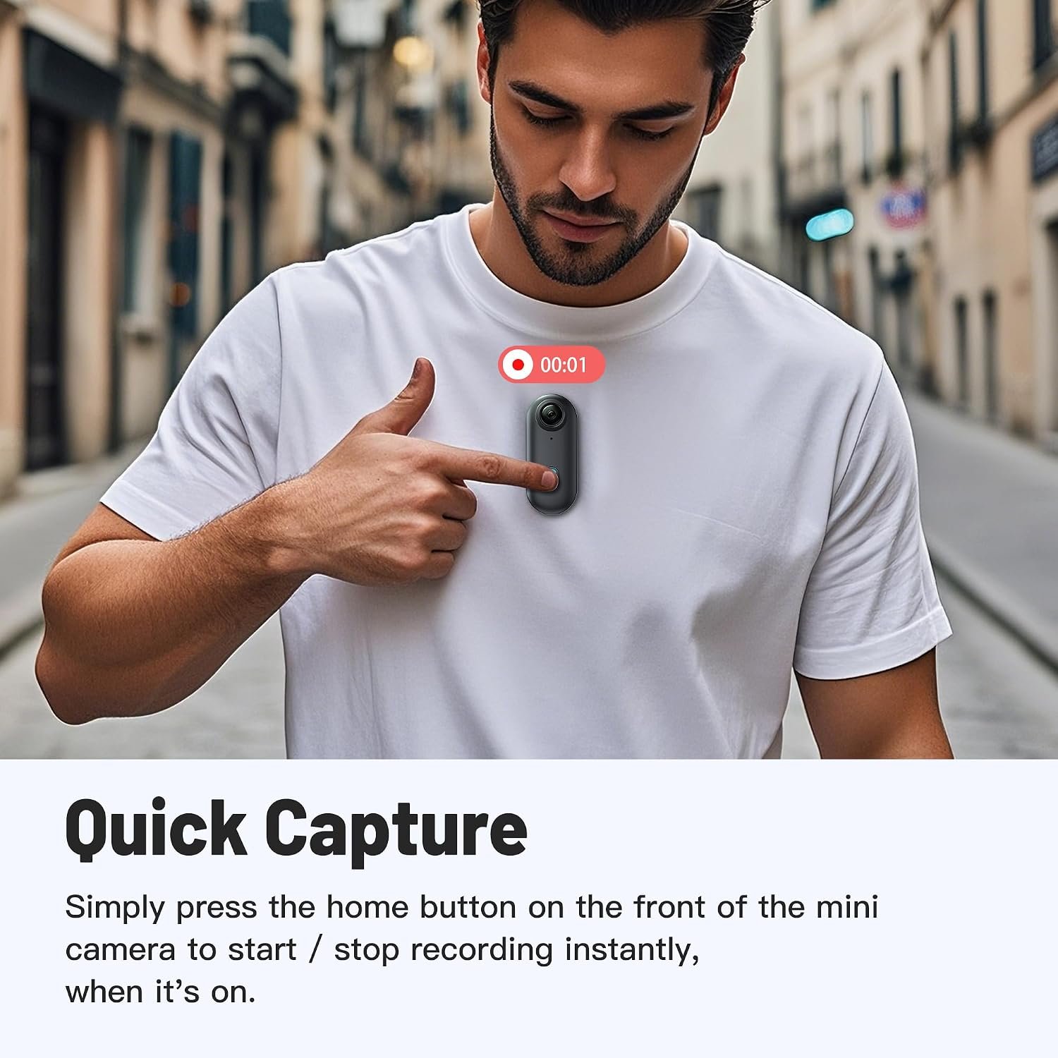 Meoilkolnm Mini Body Camera, Wearable Action Body Cam, Thumb Size Hands Free Recording Body Worn Camera, Premium Portable Camcorder Mount Anywhere for Pet Walking, Work, Travel (Black, 64GB) - Image 5