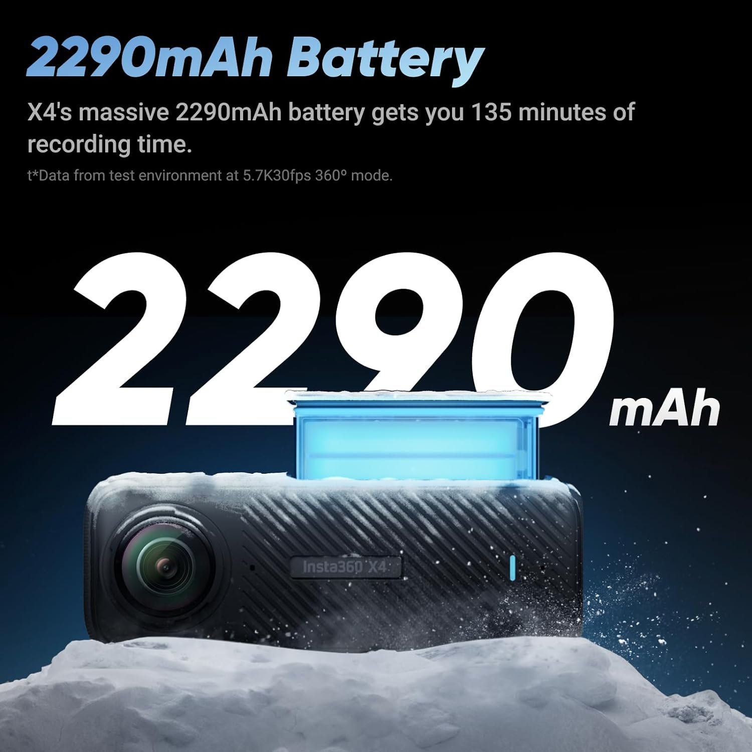 Insta360 X4 Standard Bundle - Waterproof 8K 360 Action Camera, 4K Wide-Angle Video, Invisible Selfie Stick Effect, Removable Lens Guards, 135 Min Battery Life, AI Editing, Stabilization - Image 5