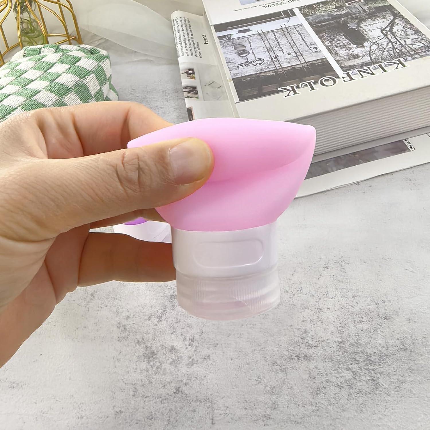 Mziart Travel Bottles for Toiletries, TSA Approved 2oz Silicone Travel Size Containers, 3 Pack Leak-Proof Squeezable Refillable Shampoo and Conditioner Bottles (Pink, Purple, Green) - Image 7