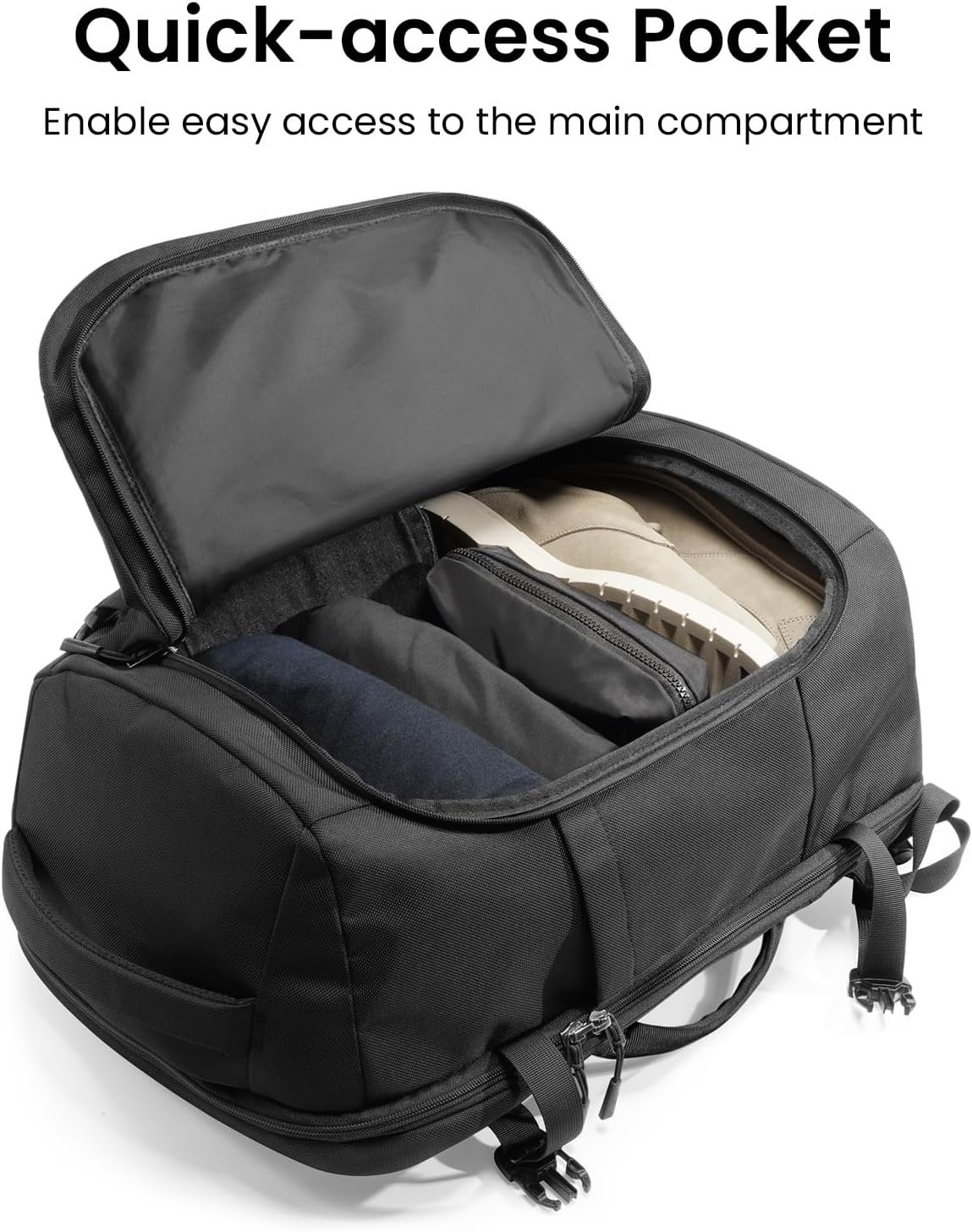 tomtoc Travel Backpack, TSA Carry On/Personal Item Bag Flight Approved | 28/40L Carry on Luggage Backpack for Men Women, PFAS Free, Water-resistant Business Airplanes Rucksack for Travel Essentials - Image 4